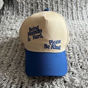 Blue and Tan Embroidered Cap